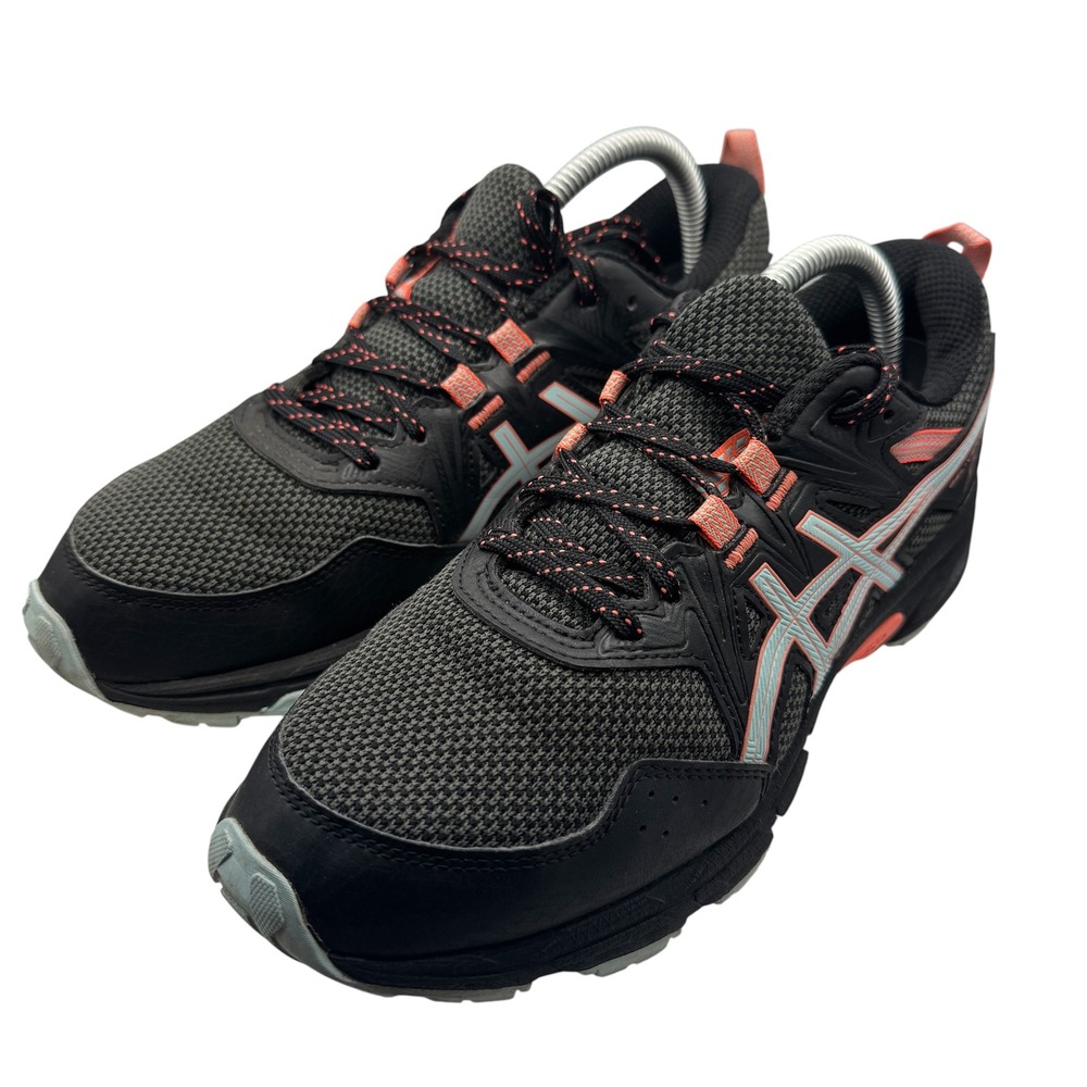 Asics Womens Gel Venture 8 Running Shoes Size 7 Black Clear Blue Walking Gym